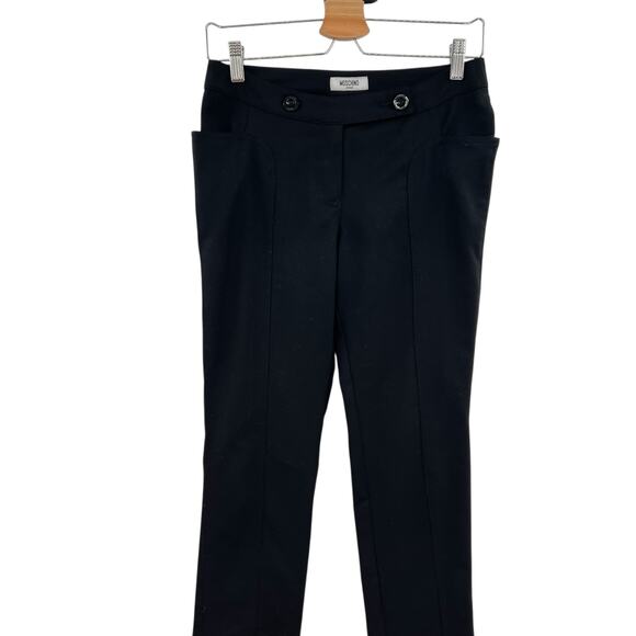 Moschino Jeans‎ Donna Dress Pants Trousers Double Button Waist Black Size US 4 - Picture 6 of 15